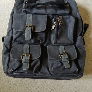 Elegant Charcoal Canvas Backpack